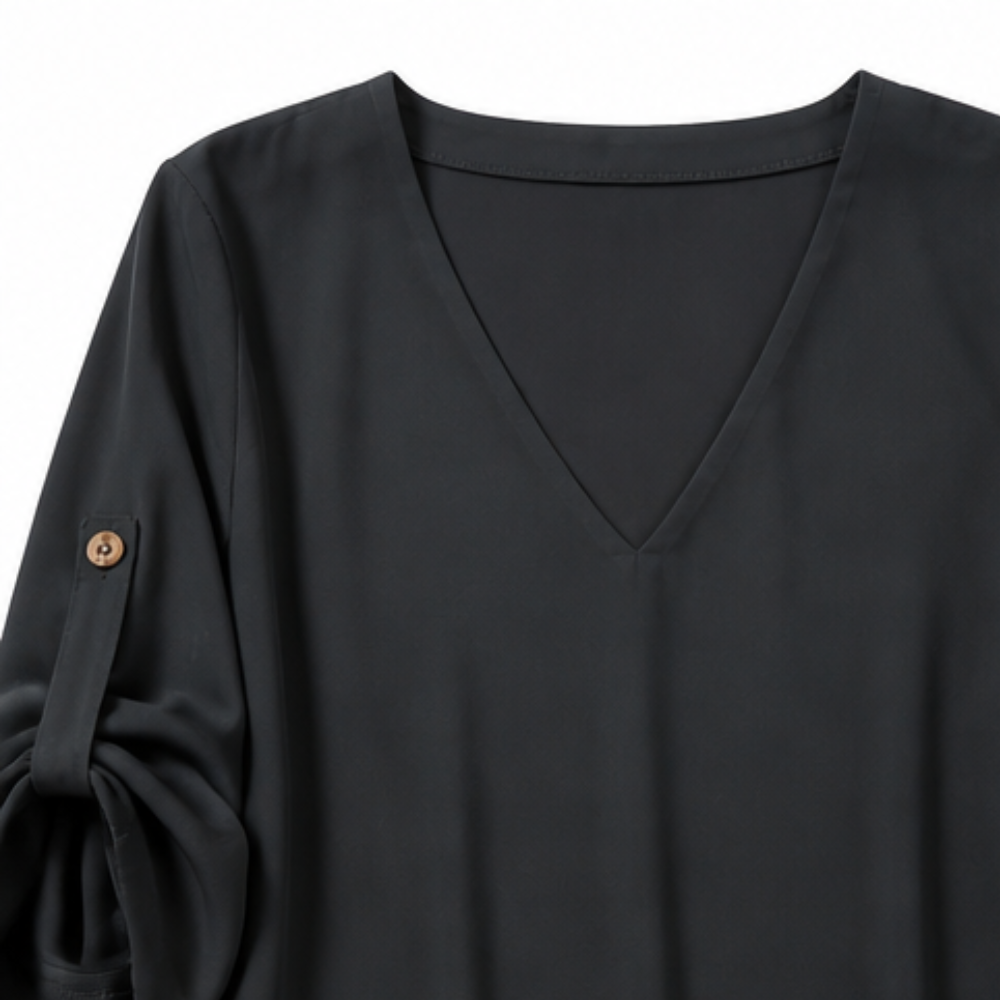 Lark & Palm – Ensemble top à col en V pour femmes et pantalon large à imprimé feuilles