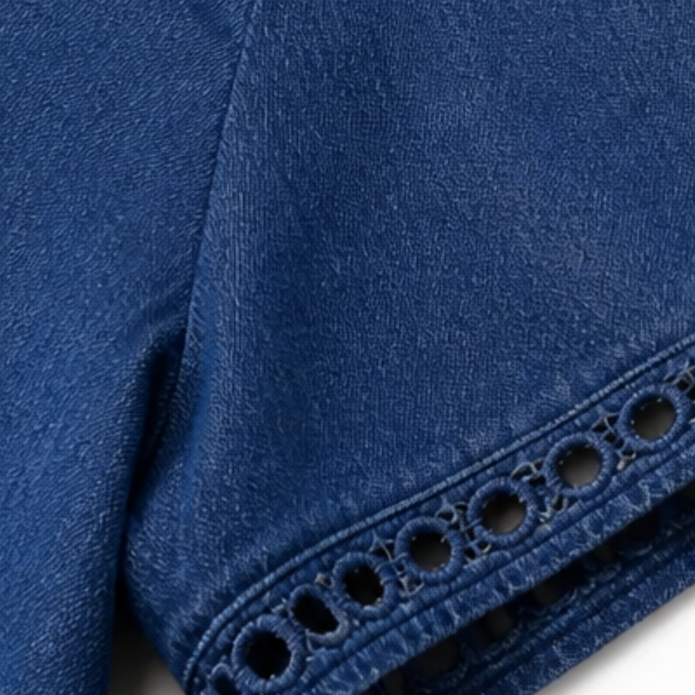 Lunavia – Robe Midi en Lin avec Détails en Broderie