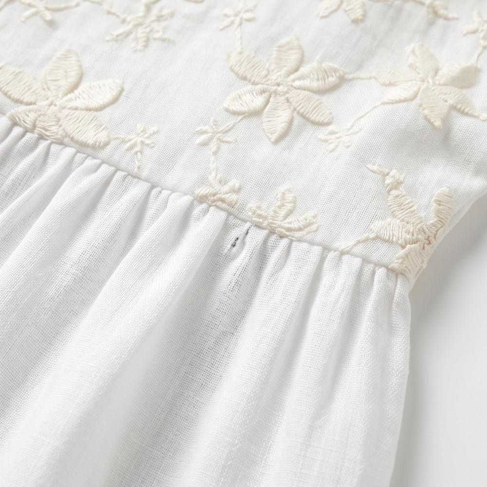 Floralé – Blouse à volants en broderie florale pour femmes