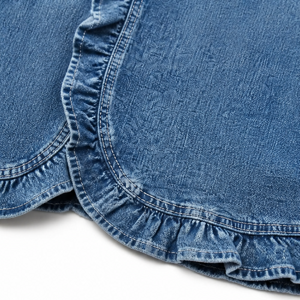 Maelyn – Veste en denim à volant ouverte