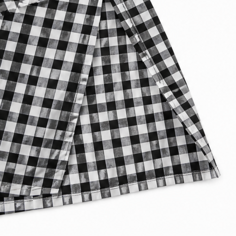 Harlowe – Robe chemise maxi à boutons vichy avec fentes sur les côtés