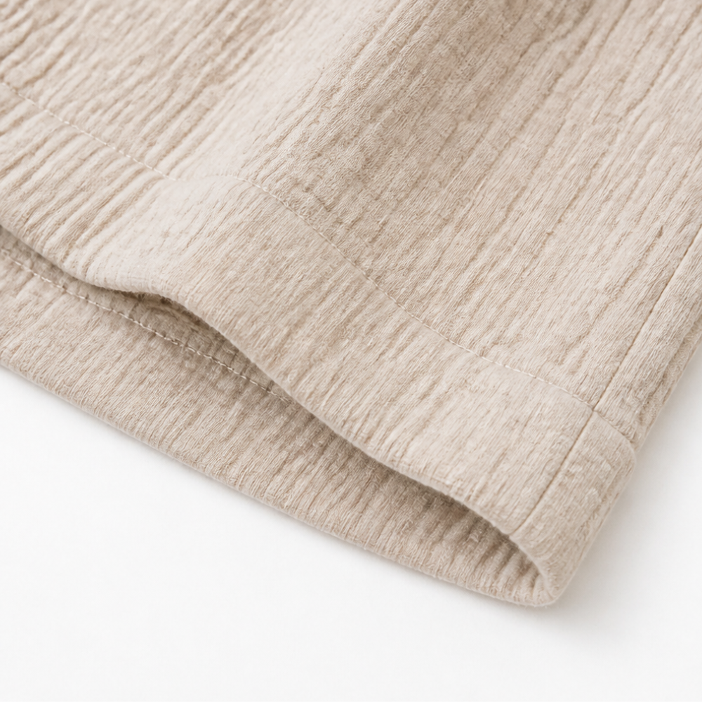 Brisella – Shorts Bermuda froissés avec taille à cordon de serrage et poches