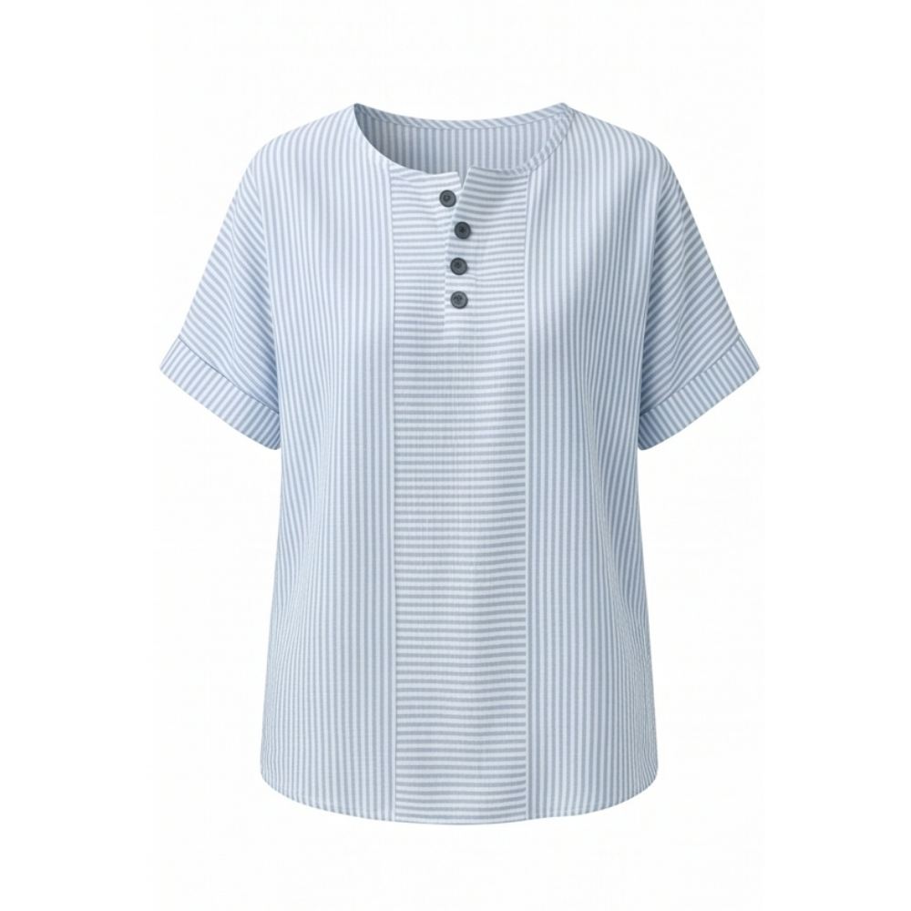 Lunavia – Haut Henley Rayé avec Panneau Amincissant