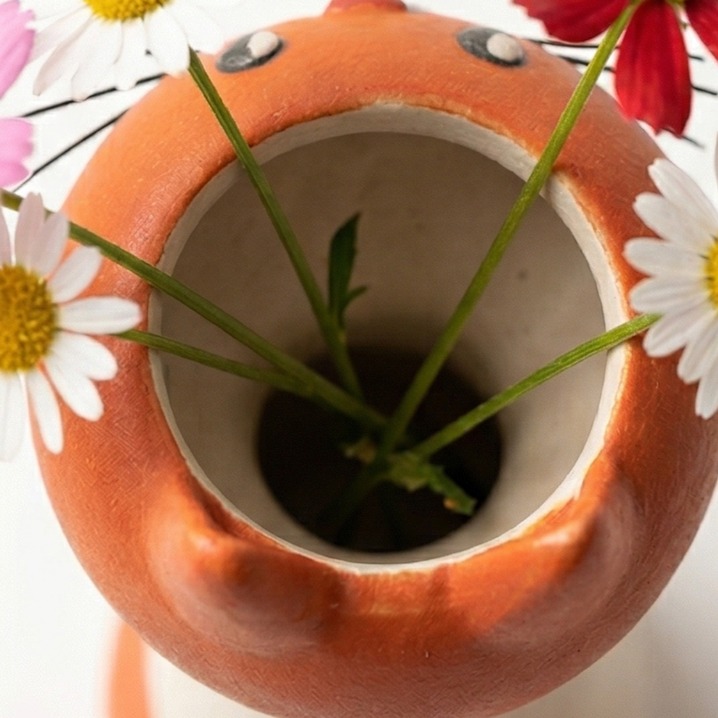 Felina – Vase à fleurs en céramique fait main en forme de chat