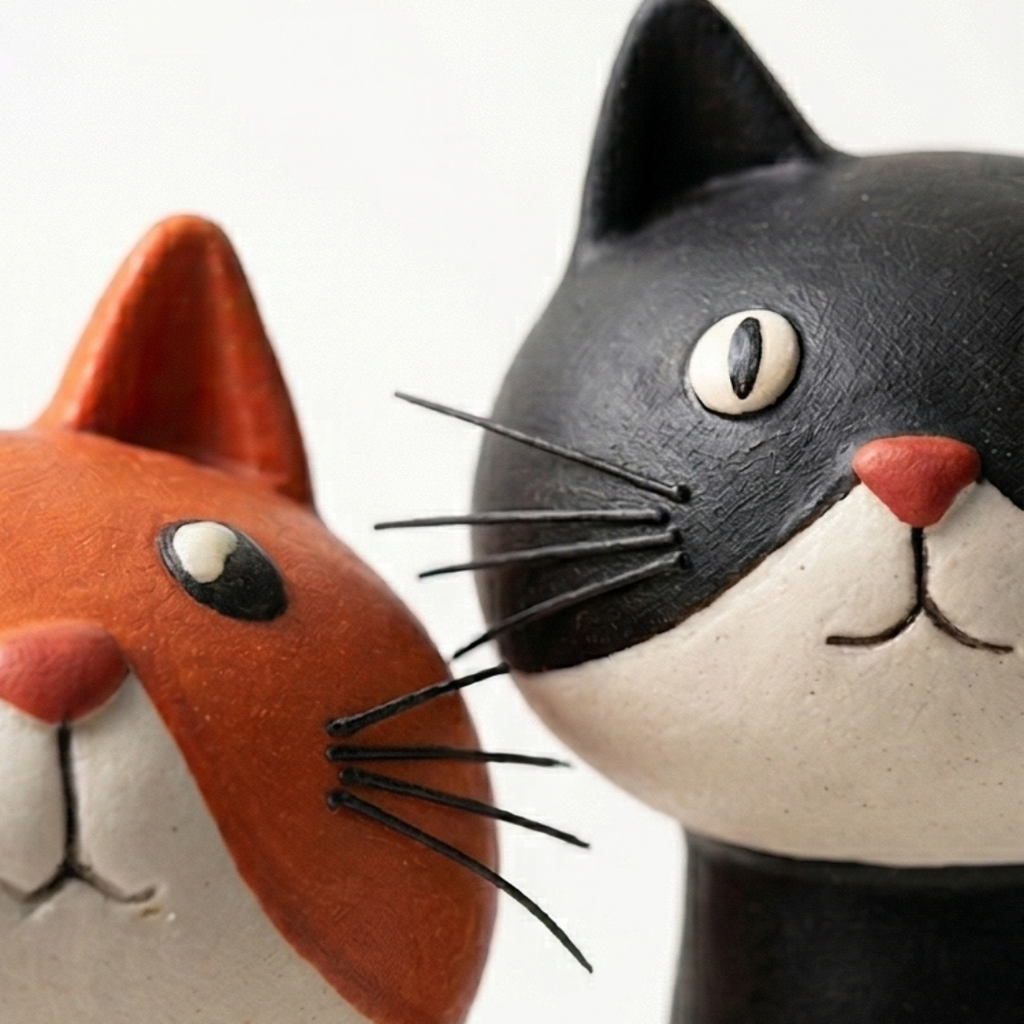 Felina – Vase à fleurs en céramique fait main en forme de chat
