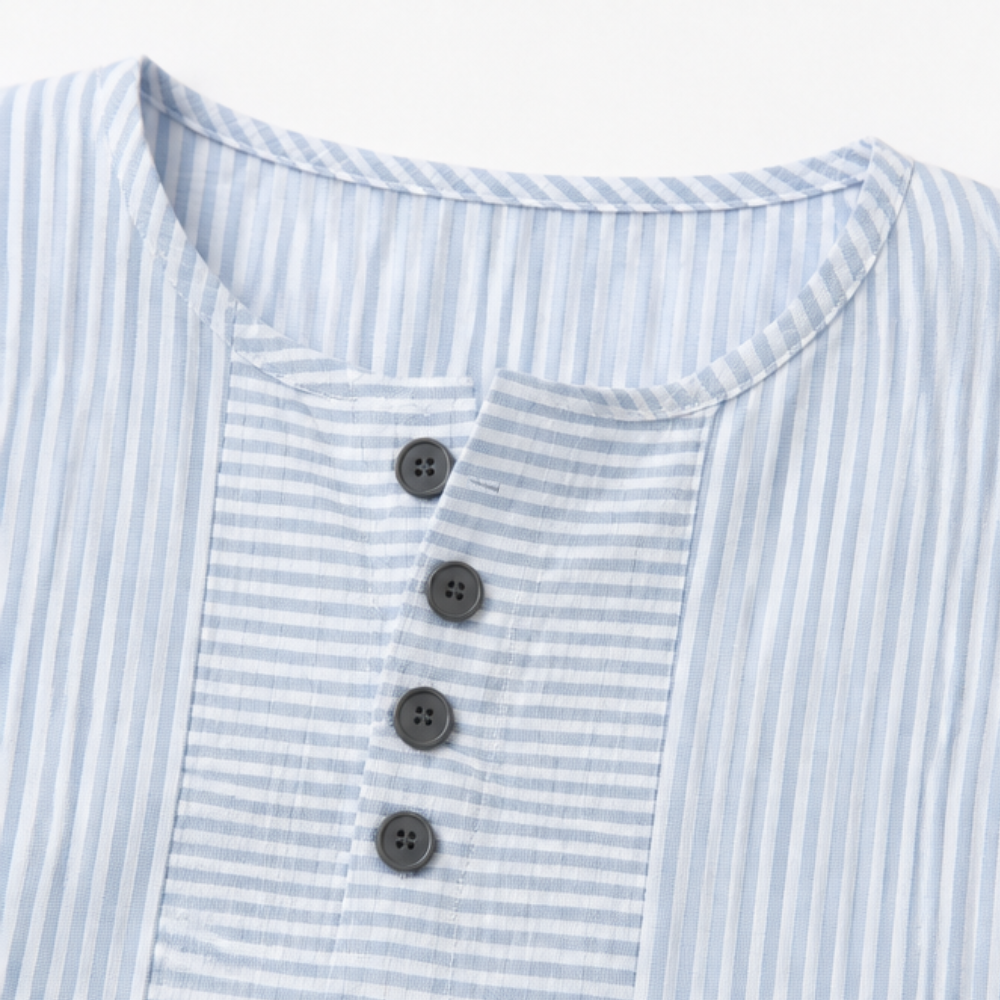 Lunavia – Haut Henley Rayé avec Panneau Amincissant