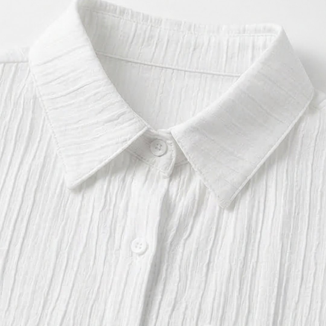 Vivara – Blouse à boutons en crêpe texturé pour femmes