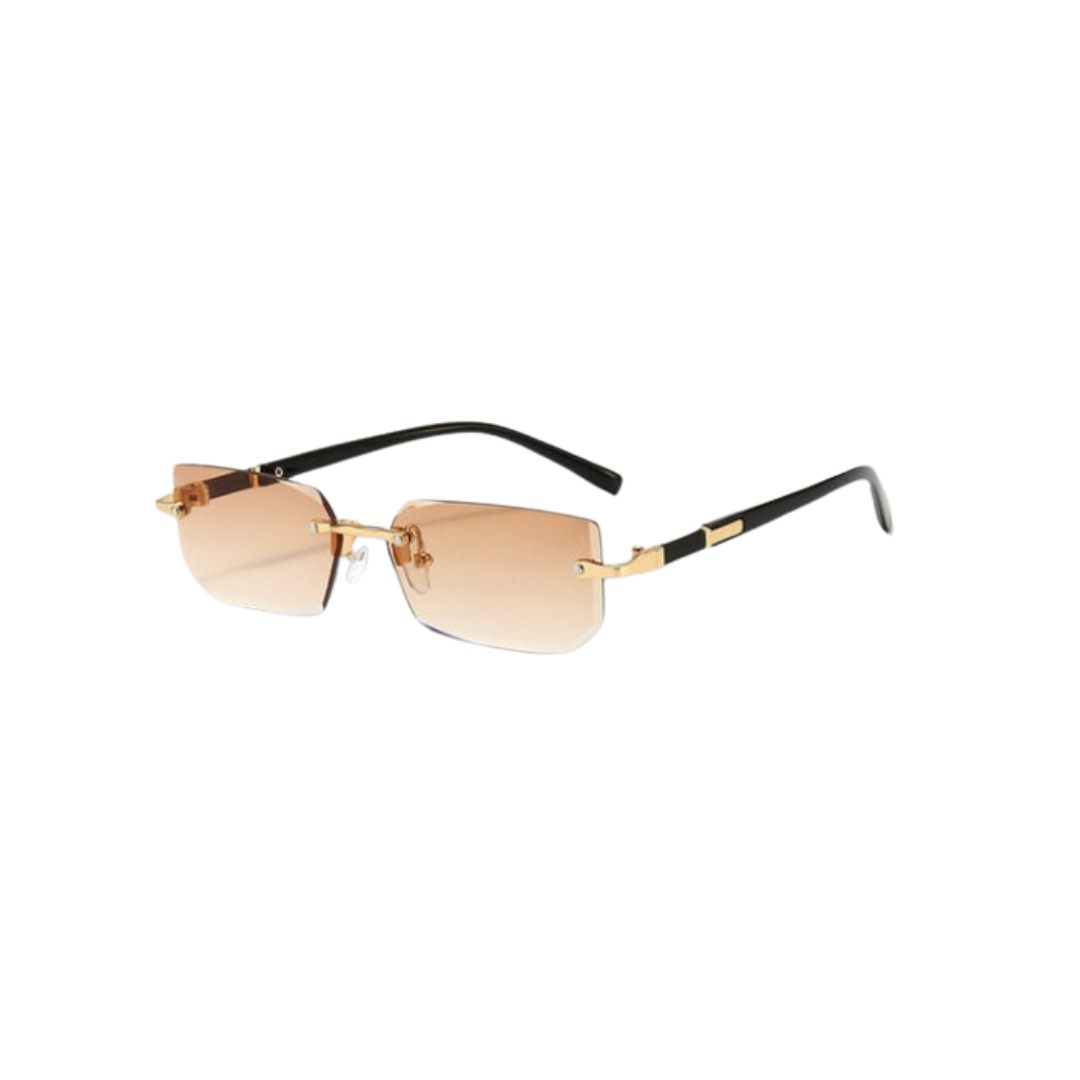 Echoarchiv | Lunettes de soleil modernes rectangulaires sans monture rétro