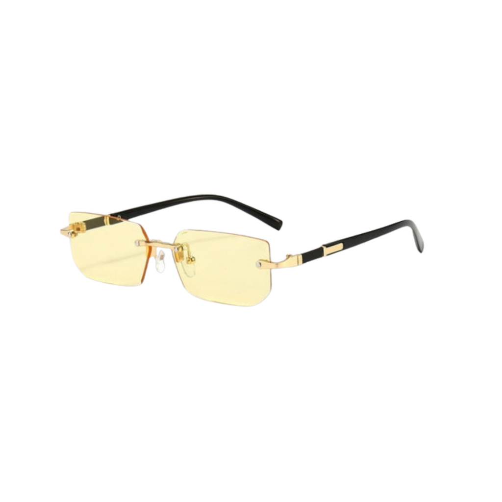 Echoarchiv | Lunettes de soleil modernes rectangulaires sans monture rétro
