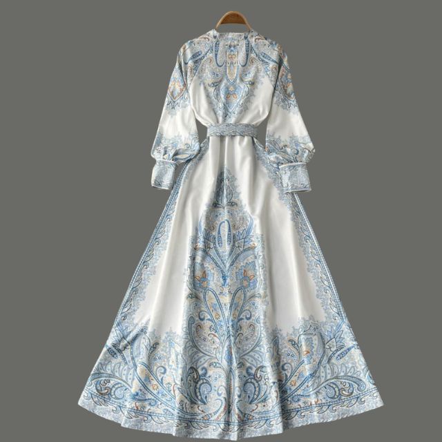 Robe A-ligne avec ceinture et motif floral