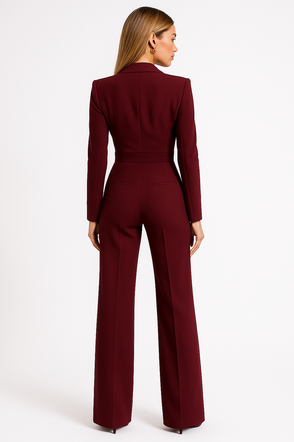 Combinaison Jumpsuit à Encolure en V et Jambes Larges