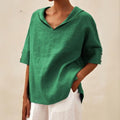 Chemise décontractée à col en V | Perle