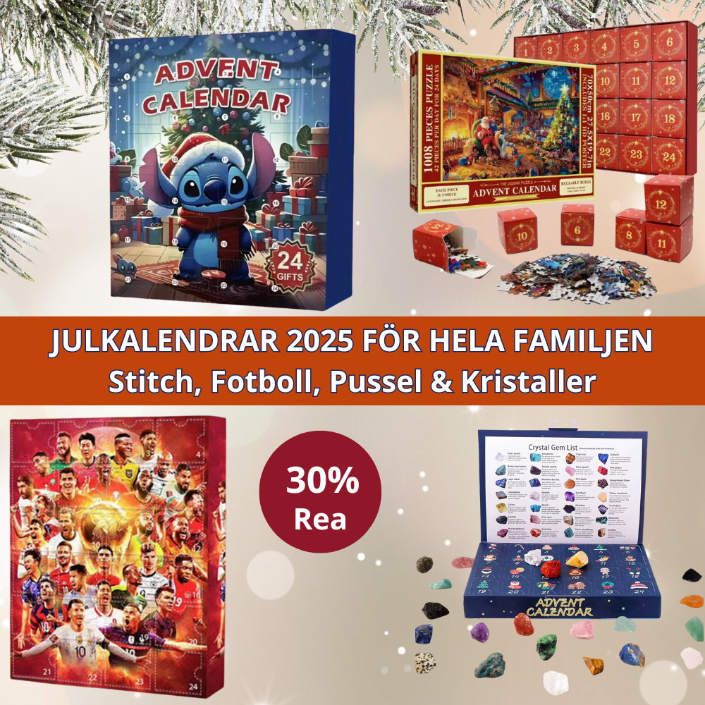 Calendrier de l'Avent FamilieJoy 2025 | Surprises comblées pour tous avec Stitch, Football, Puzzles & Cristaux