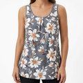 Maillot de bain Tankini Deux Pièces avec Imprimé Floral et Shorts pour Femme