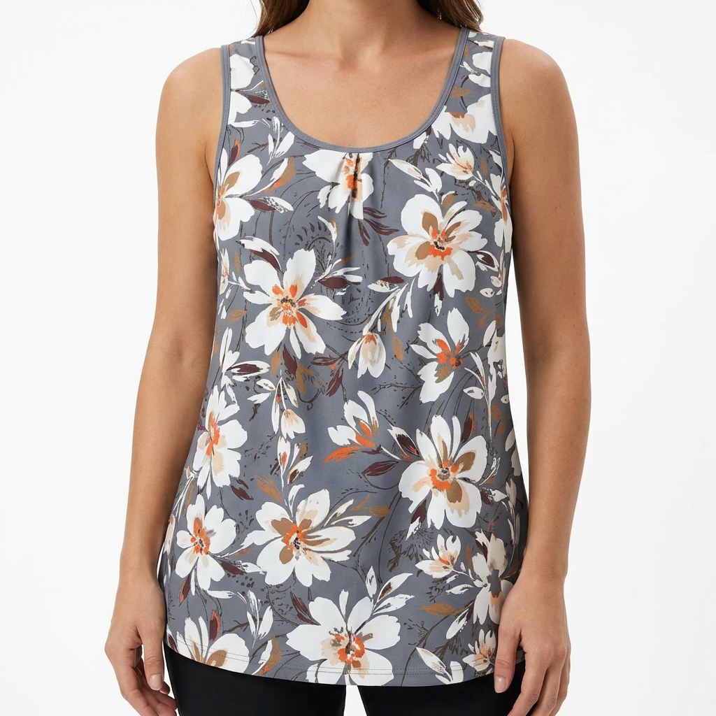 Maillot de bain Tankini Deux Pièces avec Imprimé Floral et Shorts pour Femme