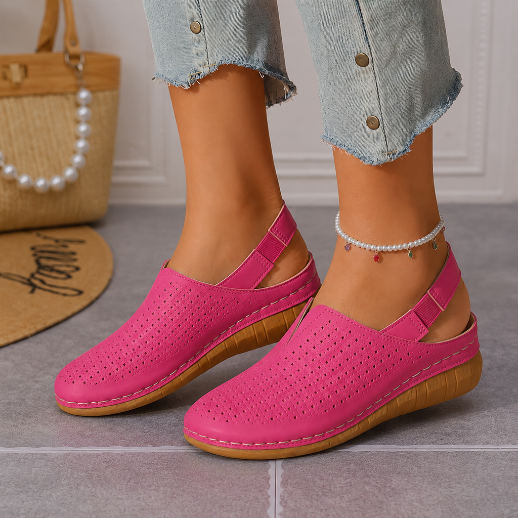 Solea – Sandales Confort à Talon Compensé Perforées pour Femme