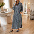 Harlowe – Robe chemise maxi à boutons vichy avec fentes sur les côtés