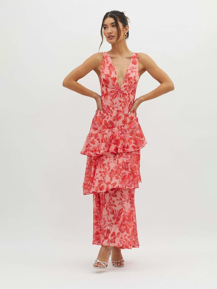 Robe Midi d'Été Veda à Volants