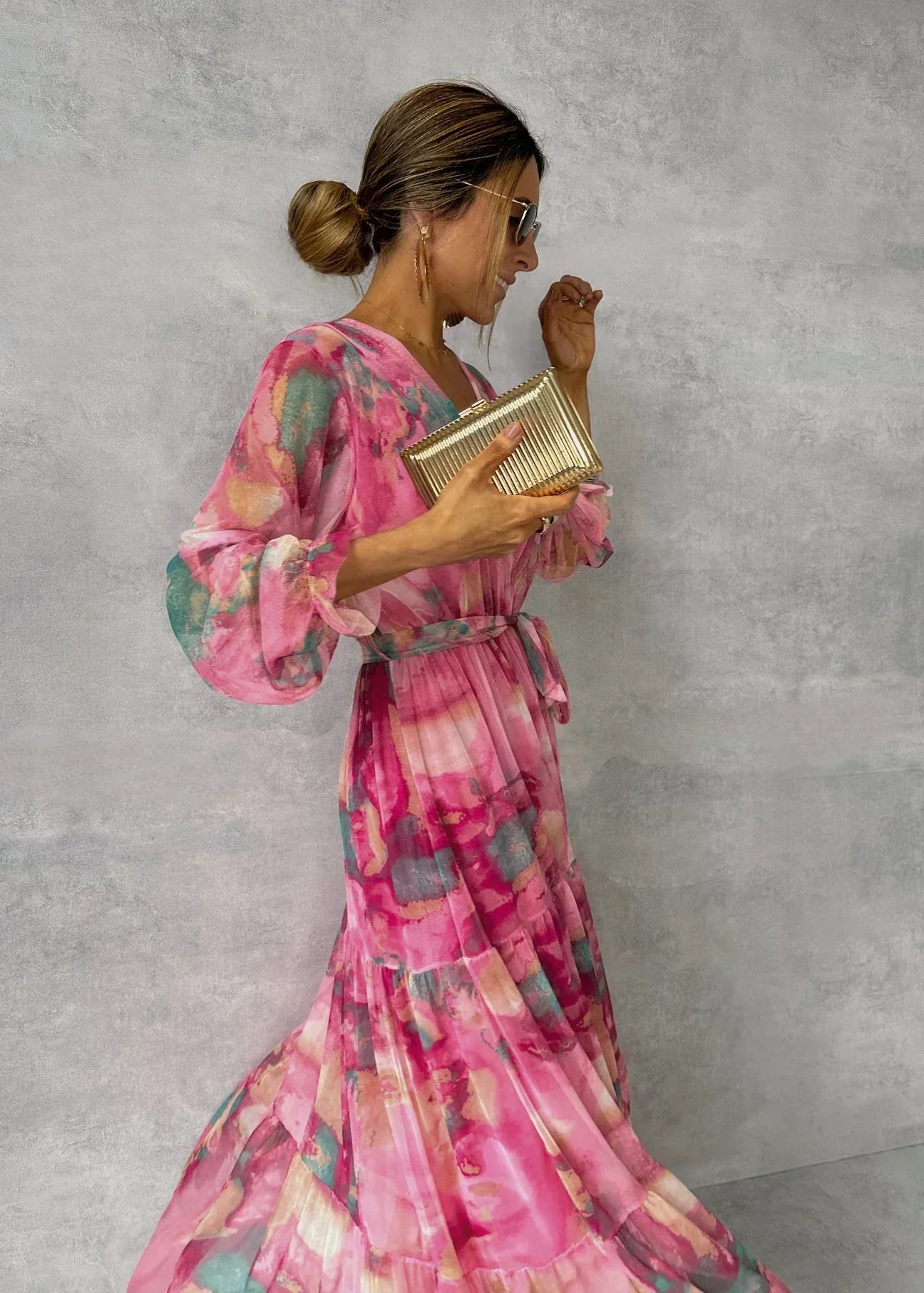 Robe d'été pour femme à manches longues, décontractée pour le quotidien et les vacances
