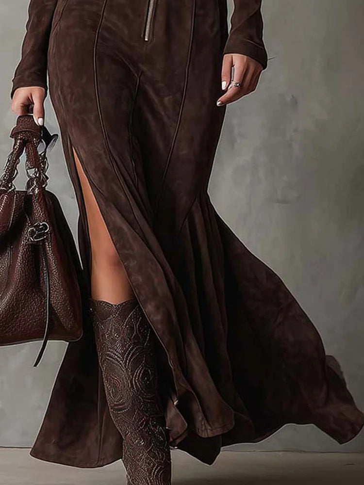 Verley | Robe élégante en imitation daim