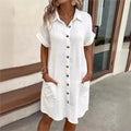 Robe d'été Mini Élégante et Décontractée pour Femmes avec Col et Poches - Carlijn