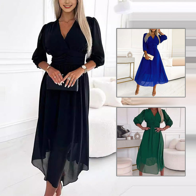 Robe d'été midi élégante en chiffon léger pour femmes - Amira