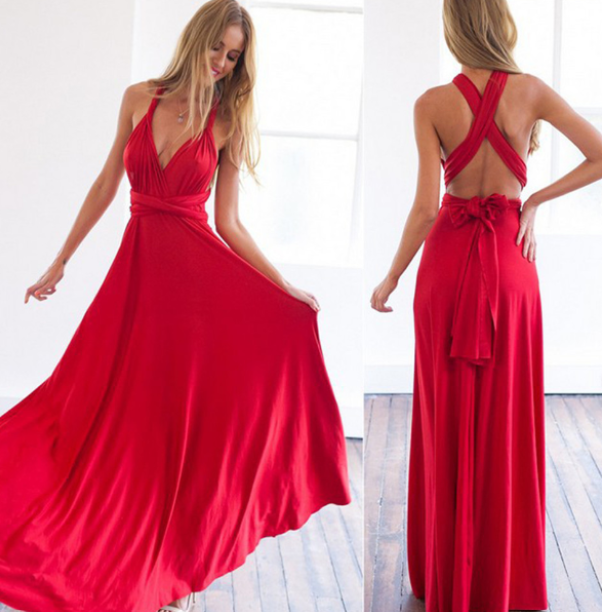 Robe portefeuille multiway pour femmes avec plus de 50 variantes de port et tissu élastique | Heidi-Mode