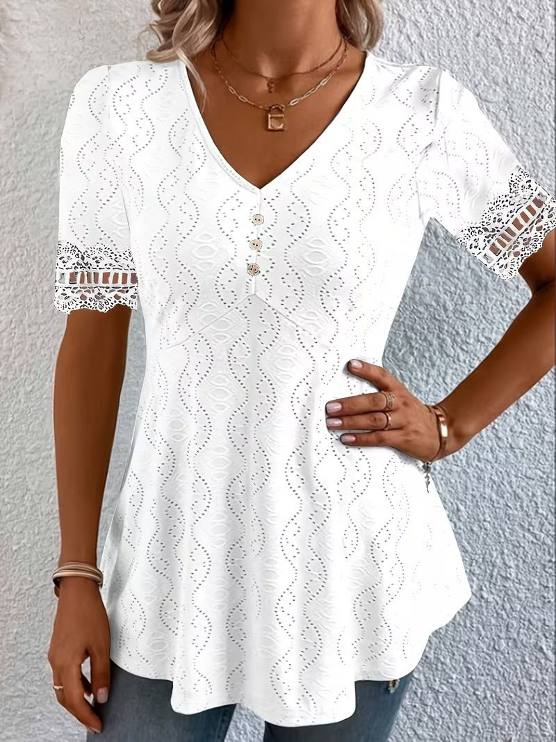 Meridia - Blouse V-Neck Douce au Toucher