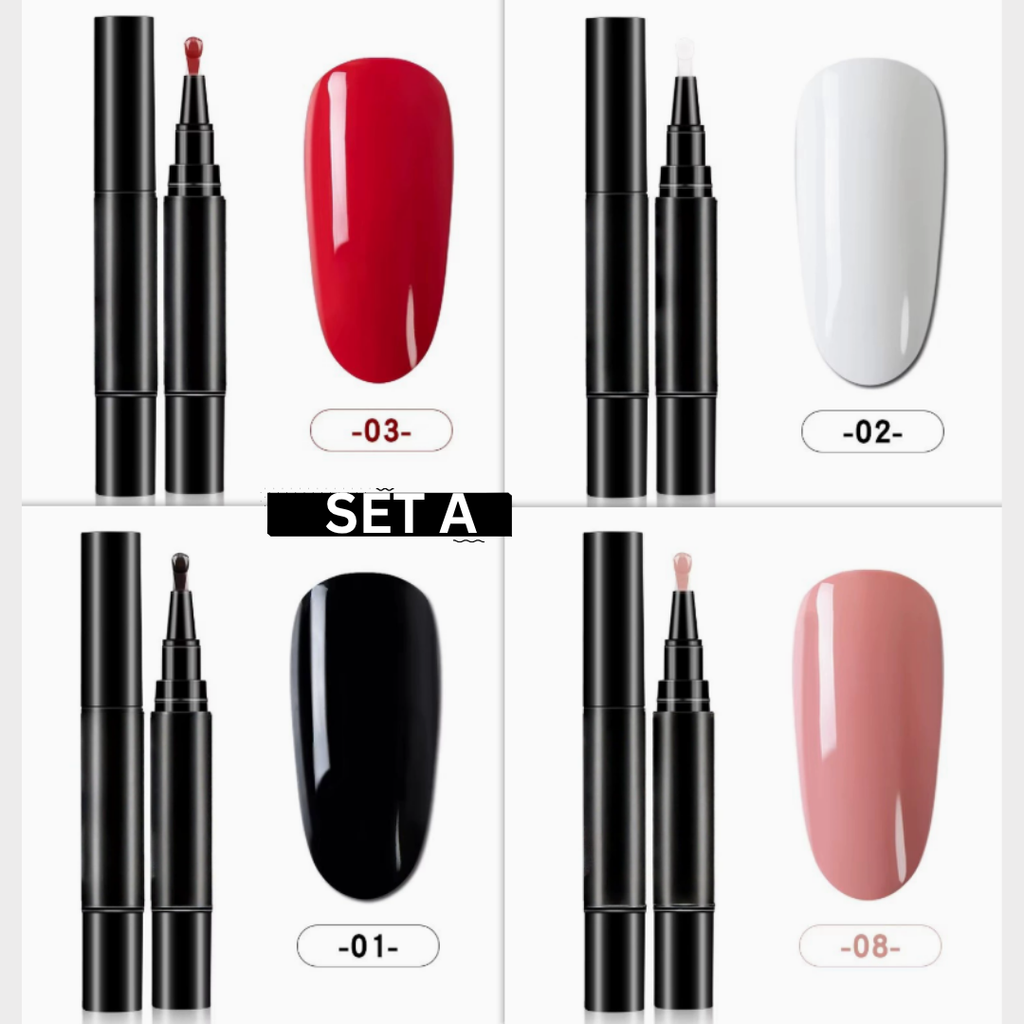Set de 4 Stylos à Vernis Précis et Longue Durée