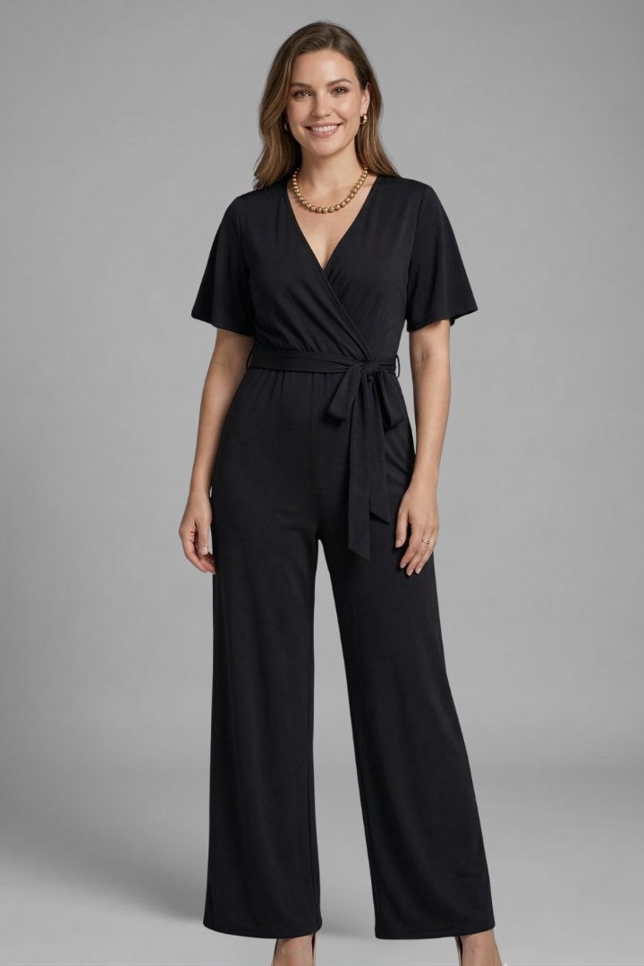 Combinaison Femme avec Devant Croisé et Taille À Nouer