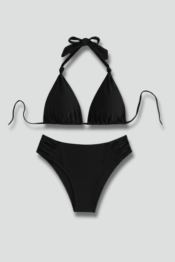Ensemble de Bikini Femme avec Haut Triangle et Bretelles à Nouer