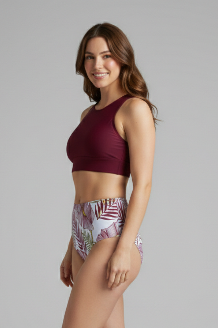 Ensemble de bikini pour femmes avec top enveloppant et taille haute