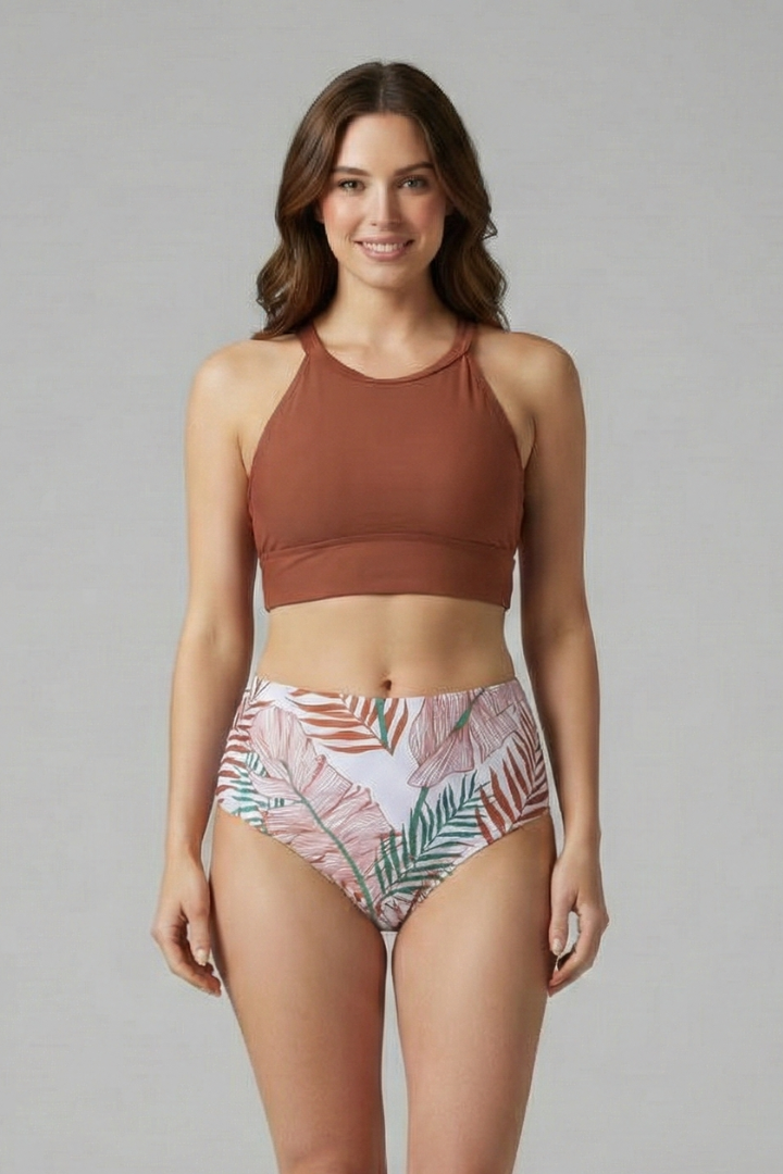 Ensemble de bikini pour femmes avec top enveloppant et taille haute