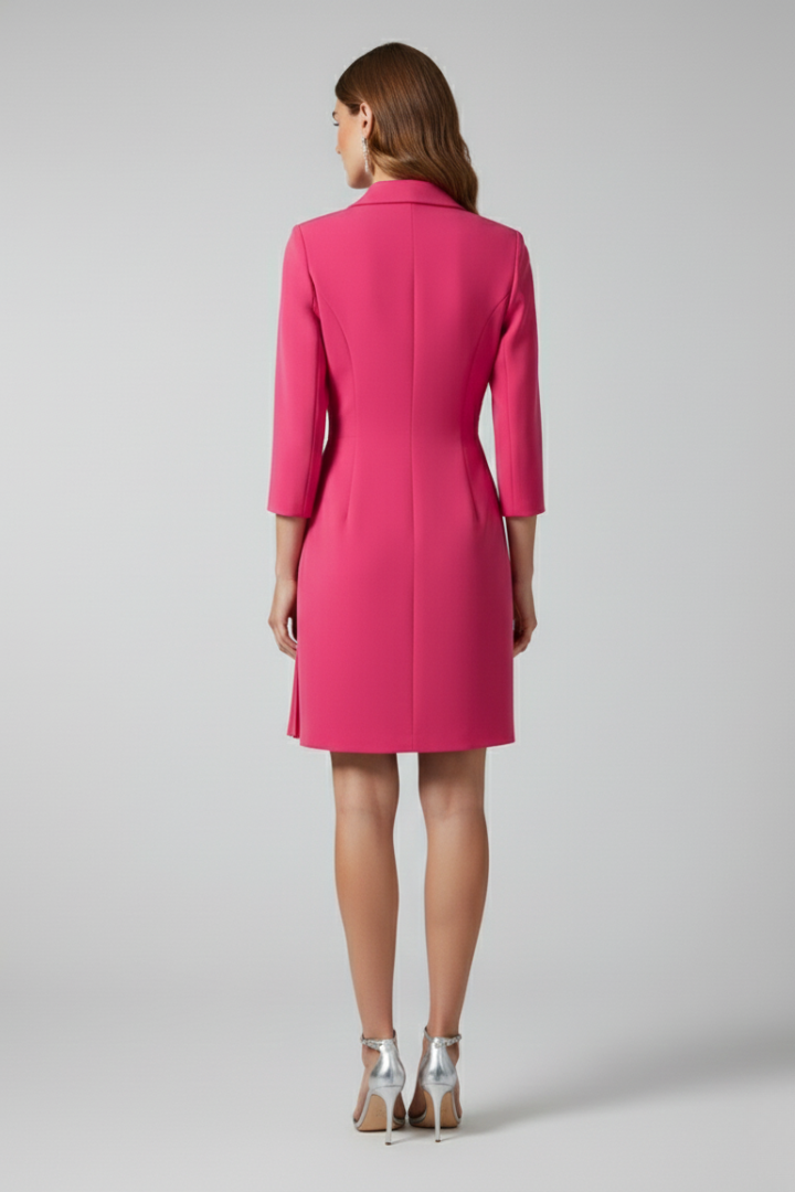 Robe Blazer Femme avec Col Cranté et Ourlet Droit