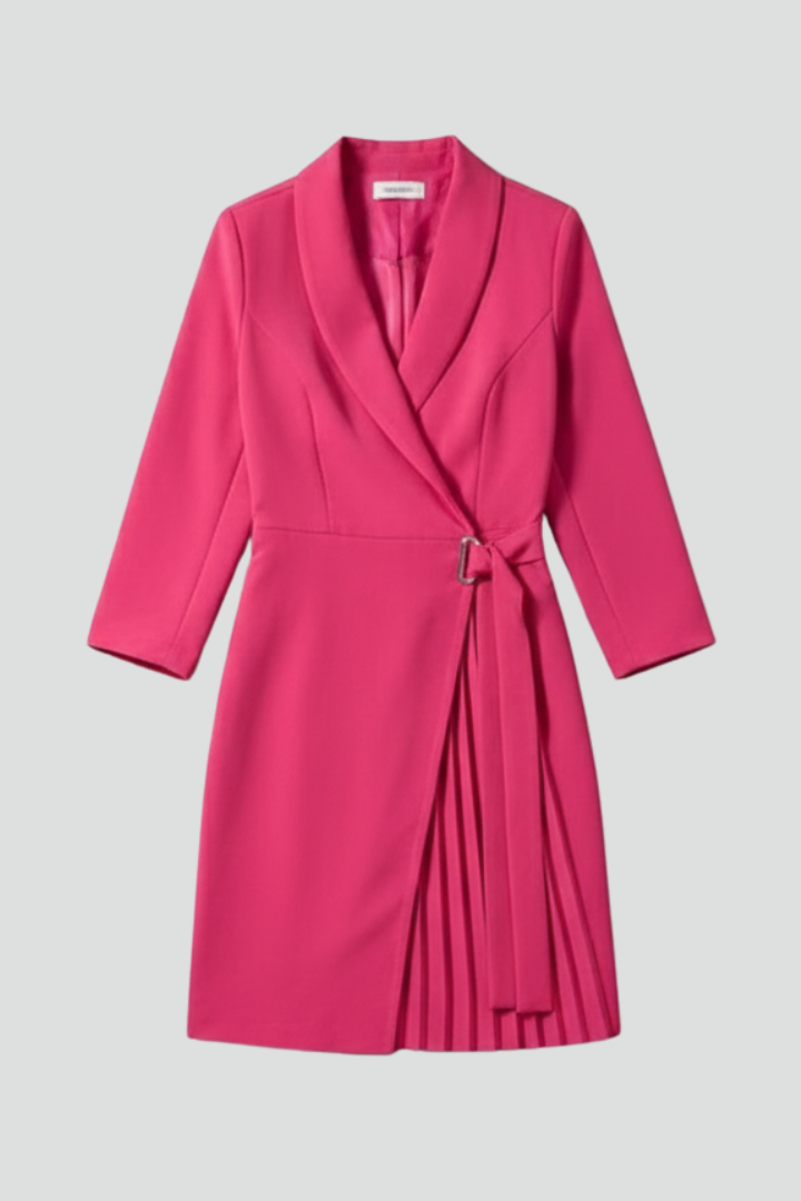 Robe Blazer Femme avec Col Cranté et Ourlet Droit