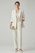 Ensemble Blazer Femme avec Silhouette Définie et Pantalons Droits