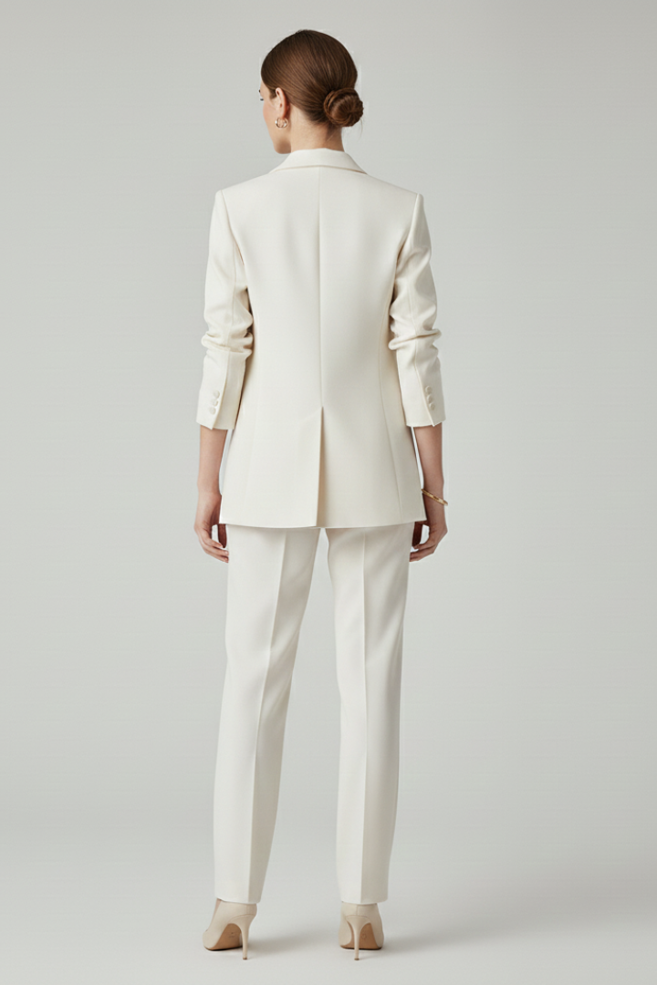 Ensemble Blazer Femme avec Silhouette Définie et Pantalons Droits