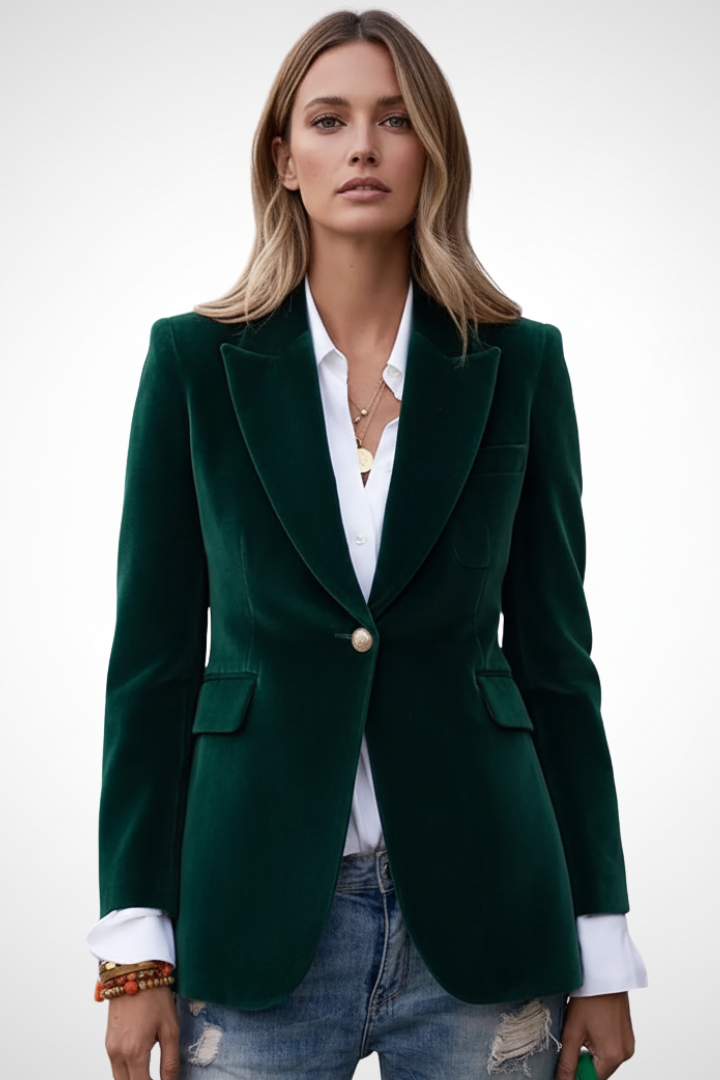 Blazer pour Femmes avec Revers et Bouton Unique