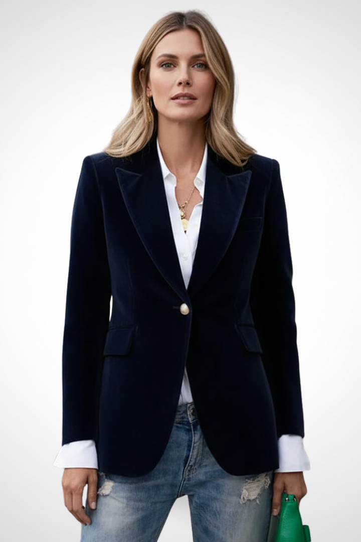 Blazer pour Femmes avec Revers et Bouton Unique