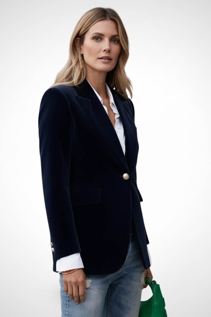 Blazer pour Femmes avec Revers et Bouton Unique