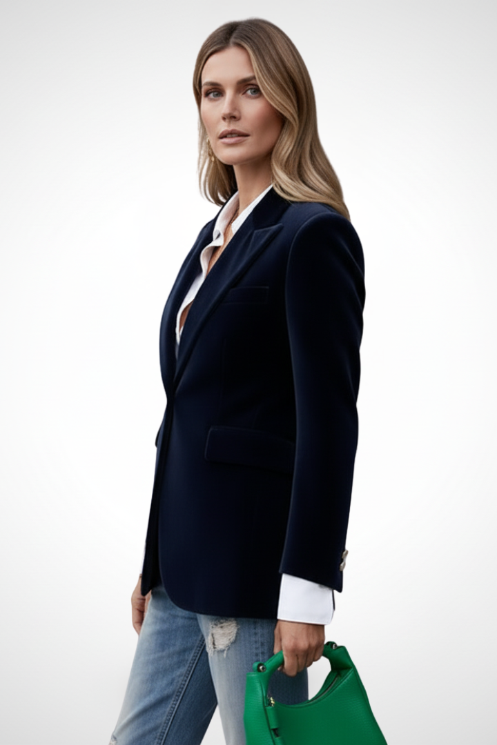 Blazer pour Femmes avec Revers et Bouton Unique