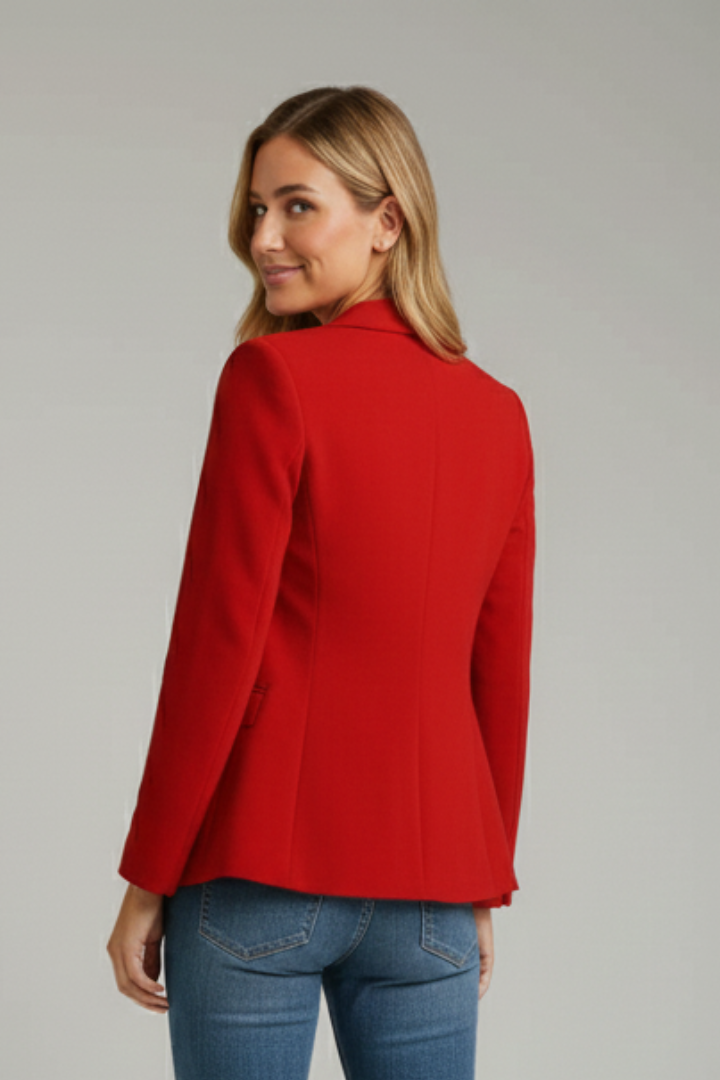 Blazer Femme avec Revers Notch et Bouton Unique