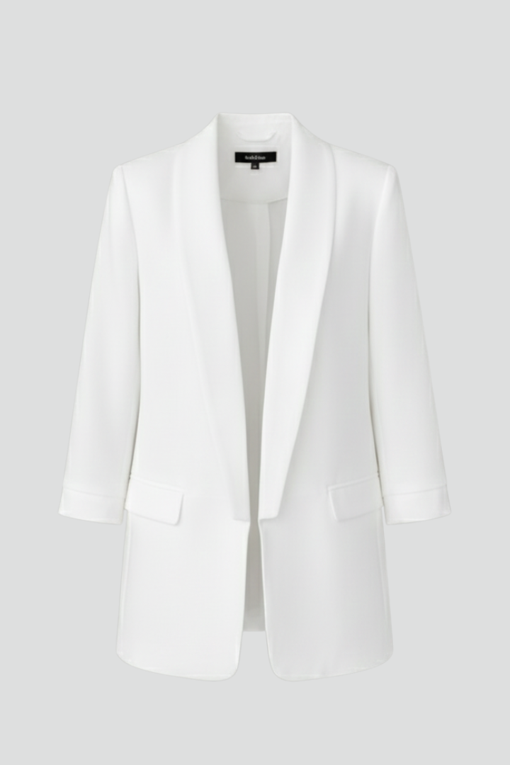 Blazer Femme avec Col Enveloppant et Coupe Ajustée