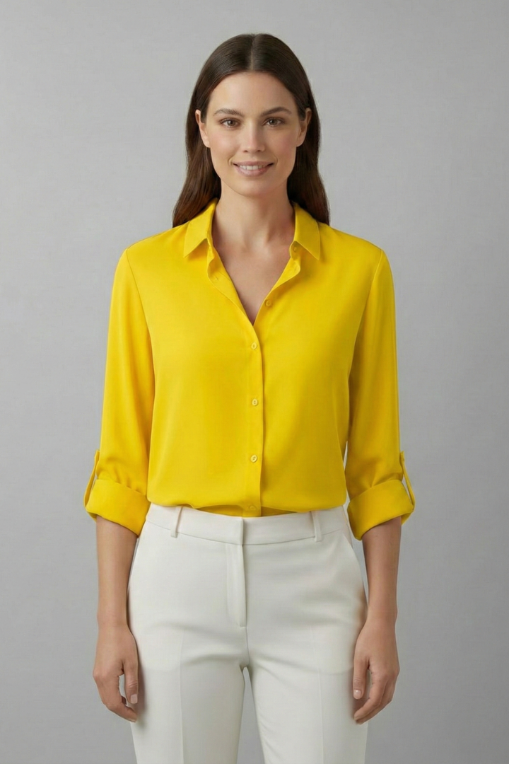 Blouse Femme avec Col et Fermeture à Boutons