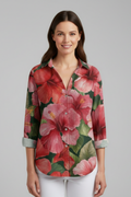 Blouse Femme avec Décolleté en V et Surface Imprimée