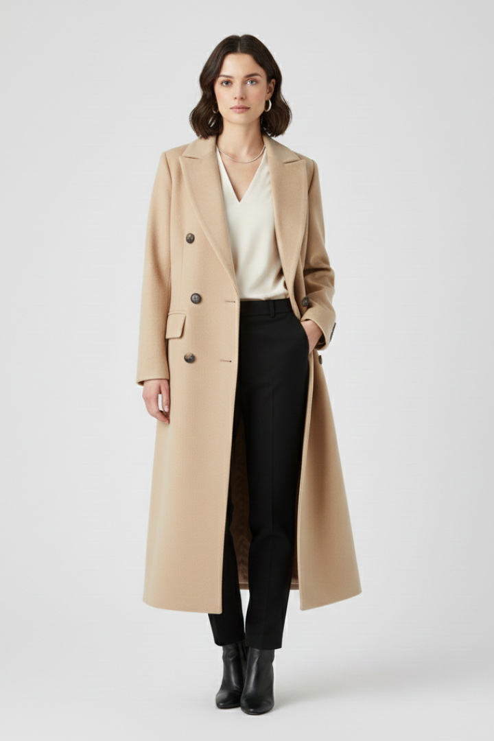 Manteau pour femmes avec col à revers et fermeture à boutons