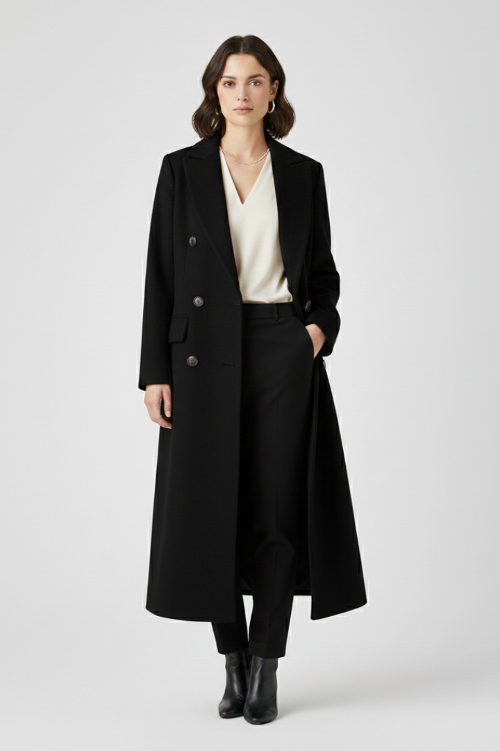 Manteau pour femmes avec col à revers et fermeture à boutons