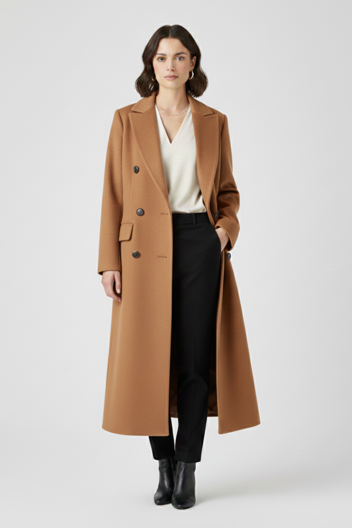 Manteau pour femmes avec col à revers et fermeture à boutons
