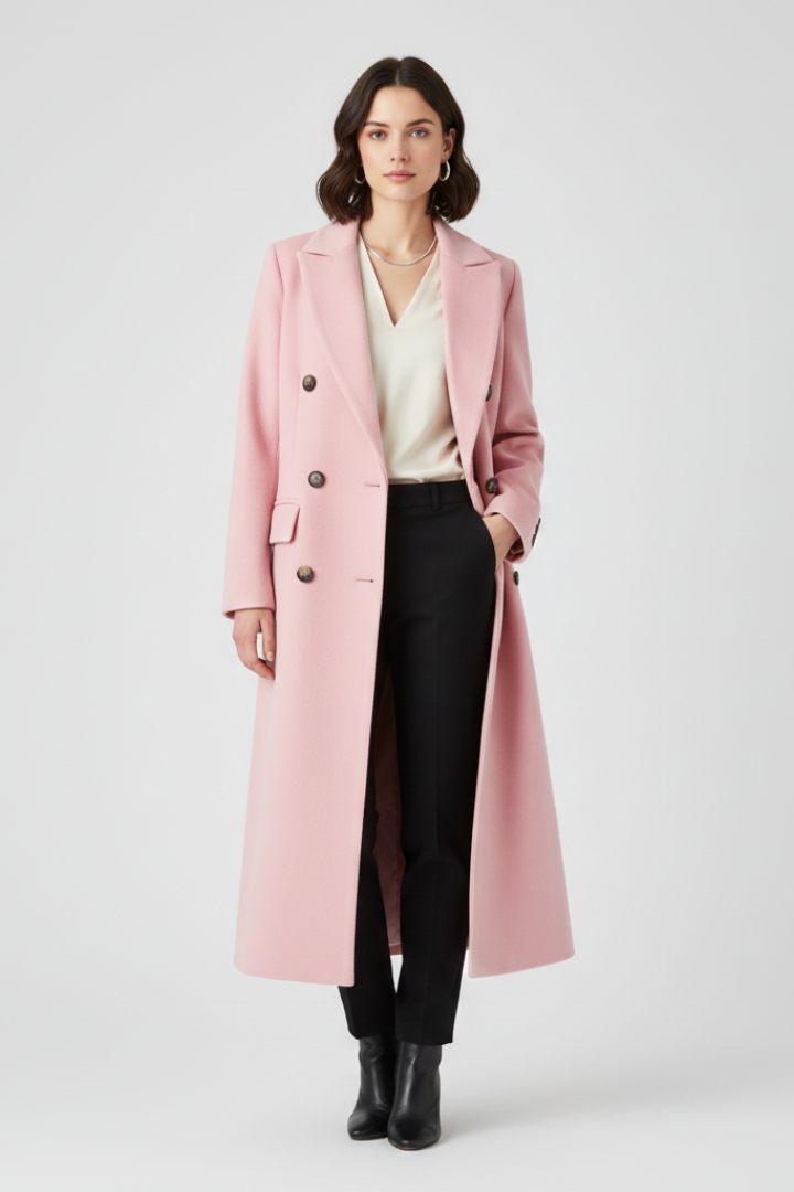 Manteau pour femmes avec col à revers et fermeture à boutons