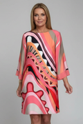 Robe Femme avec Imprimé Abstrait et Manches Longues